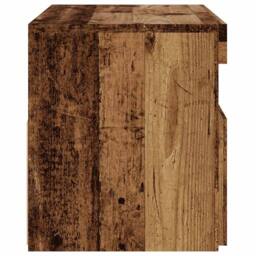 Berkfield Home TV Cabinet with LED Lights Old Wood 75x35x40 cm Engineered Wood in Brown - Size: 75 x 35 x 40 cm - thumbnail 8