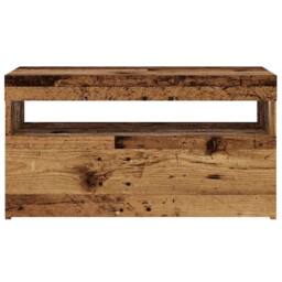 Berkfield Home TV Cabinet with LED Lights Old Wood 75x35x40 cm Engineered Wood in Brown - Size: 75 x 35 x 40 cm - thumbnail 7