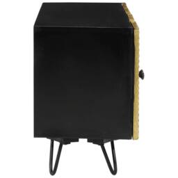 Berkfield Home TV Cabinet 110x30x45 cm Solid Wood Mango in Black - Size: 110 x 30 x 45 cm - thumbnail 5