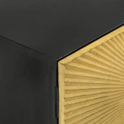 Berkfield Home TV Cabinet 110x30x45 cm Solid Wood Mango in Black - Size: 110 x 30 x 45 cm - thumbnail 6