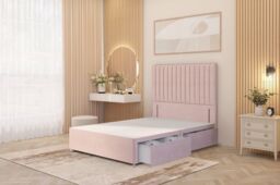 "Somnior Eleanor Plush 2 Drawer Divan Bed Set with Pillowtop & 54"" Headboard in Pink - Size: Single" - thumbnail 4