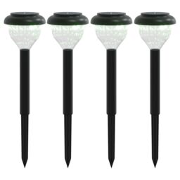Berkfield Home Solar Pathway Lights with Ground Spikes 4 pcs Warm White & RGB in Black - thumbnail 2
