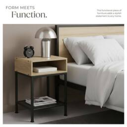 tectake Bedside Table Harlow in Light Oak - thumbnail 5