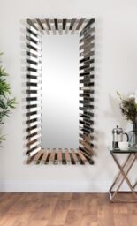 FurnitureboxUK Starburst Large 170cm x 80cm 3D Silver Rectangular Sunburst Modern Hallway Bedroom Dining & Living Room Mirror - Size: 170 cm x 80 cm
