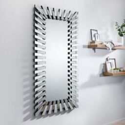FurnitureboxUK Starburst Large 170cm x 80cm 3D Silver Rectangular Sunburst Modern Hallway Bedroom Dining & Living Room Mirror - Size: 170 cm x 80 cm - thumbnail 3