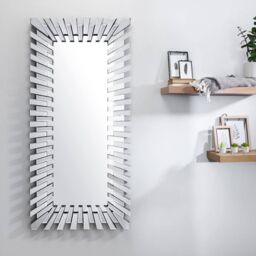 FurnitureboxUK Starburst Large 170cm x 80cm 3D Silver Rectangular Sunburst Modern Hallway Bedroom Dining & Living Room Mirror - Size: 170 cm x 80 cm - thumbnail 2