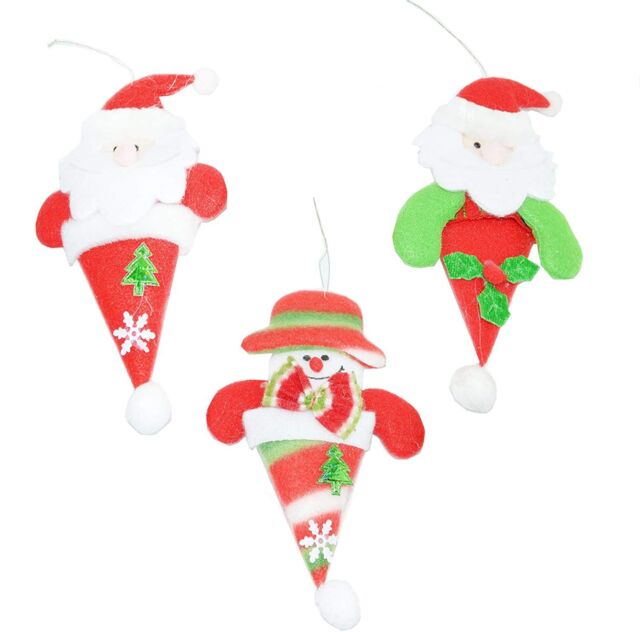 Shatchi 3 Soft Teddy Christmas Tree Hanging Xmas Novelty Home Decorations in Red - image 1