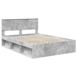 Berkfield Home Bed Frame with Headboard Concerte 140 x 190 cm Solid Pine Wood in Grey - thumbnail 4