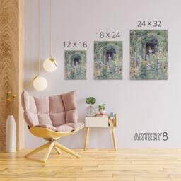"Artery8 The Garden In Its Glory Floral Painting Hassam Canvas Wall Art Print in Green - Size: W12"" x H16""" - thumbnail 4