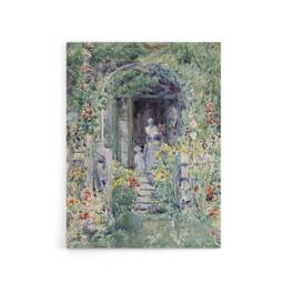 "Artery8 The Garden In Its Glory Floral Painting Hassam Canvas Wall Art Print in Green - Size: W12"" x H16""" - thumbnail 1
