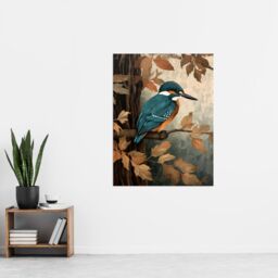 "Artery8 Kingfisher By George Sinclair Vintage Botanical Earthy Aesthetic River Bird Extra Large XL Wall Art Poster Print - Size: W24"" x H32""" - thumbnail 4