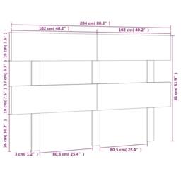 Berkfield Home Beautiful Bed Headboard White 204x3x81 cm Solid Wood Pine - Size: 204 x 3 x 81 cm - thumbnail 6