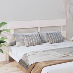 Berkfield Home Beautiful Bed Headboard White 204x3x81 cm Solid Wood Pine - Size: 204 x 3 x 81 cm - thumbnail 2