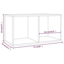Berkfield Home Vinyl Storage Box White 71x34x36 cm Engineered Wood - Size: 71 x 34 x 36 cm - thumbnail 9