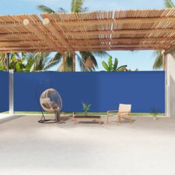 Berkfield Home Retractable Side Awning Blue 220x1200 cm