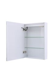 Living and Home Rectangular 1 Door LED Dimmable Mirror Cabinet in White - thumbnail 4
