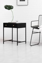 MH London Contemporary Metal Bedside Table for Bedroom in Black - thumbnail 5