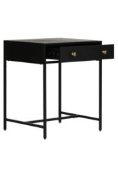 MH London Contemporary Metal Bedside Table for Bedroom in Black - thumbnail 2