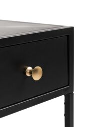MH London Contemporary Metal Bedside Table for Bedroom in Black - thumbnail 9