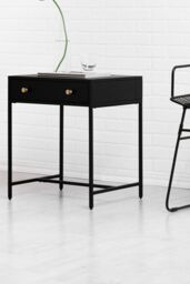 MH London Contemporary Metal Bedside Table for Bedroom in Black - thumbnail 3