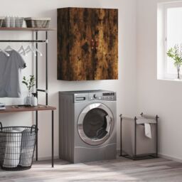 Berkfield Home Wall Mounted Cabinet Smoked Oak 69.5x34x90 cm in Brown - thumbnail 1
