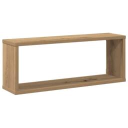 Berkfield Home Wall Cube Shelves 6 pcs Artisan Oak 60x15x23 cm Engineered Wood in Brown - Size: 60 x 15 x 23 cm - thumbnail 4
