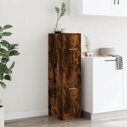 Berkfield Home Apothecary Cabinet Smoked Oak 30x41x118 cm Engineered Wood in Brown - Size: 30 x 41 x 118 cm - thumbnail 4