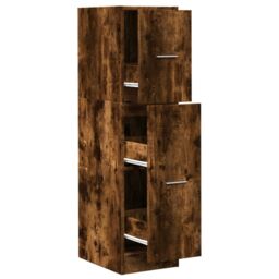 Berkfield Home Apothecary Cabinet Smoked Oak 30x41x118 cm Engineered Wood in Brown - Size: 30 x 41 x 118 cm - thumbnail 2