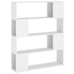 Berkfield Home Book Cabinet Room Divider White 100x24x124 cm - Size: 100 x 24 x 124 cm - thumbnail 2