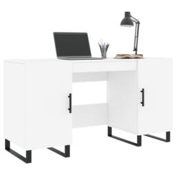 Berkfield Home Desk White 140x50x75 cm Engineered Wood - Size: 140 x 50 x 75 cm - thumbnail 3