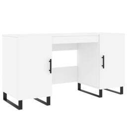 Berkfield Home Desk White 140x50x75 cm Engineered Wood - Size: 140 x 50 x 75 cm - thumbnail 1