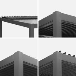 sweeek Louvered Pergola Aluminium & Steel 3 X 3m in Grey - thumbnail 4