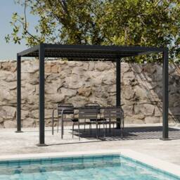 sweeek Louvered Pergola Aluminium & Steel 3 X 3m in Grey - thumbnail 6