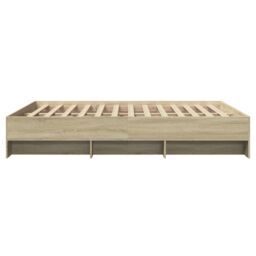 Berkfield Home Bed Frame without Mattress Sonoma Oak 160x200 cm Engineered Wood in Brown - thumbnail 6