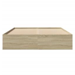Berkfield Home Bed Frame without Mattress Sonoma Oak 160x200 cm Engineered Wood in Brown - thumbnail 5