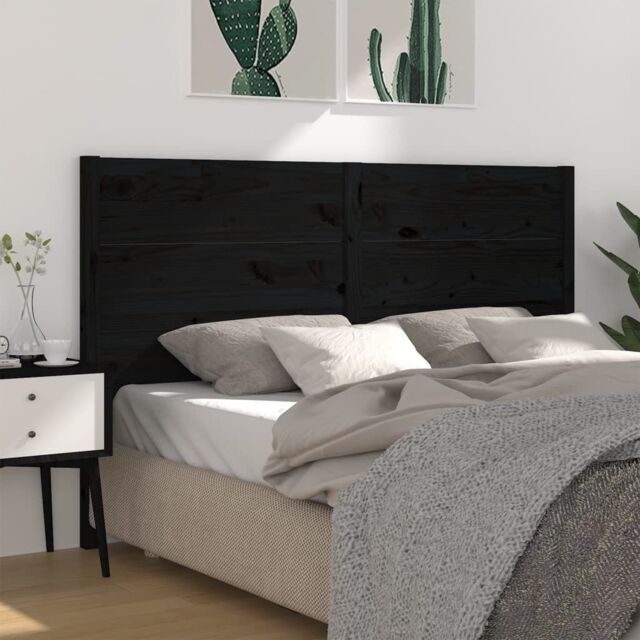 Berkfield Home Headboard Black 126x4x100 cm Solid Wood Pine - Size: 126 x 4 x 100 cm - image 1