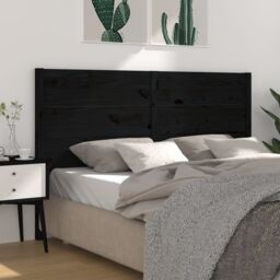 Berkfield Home Headboard Black 126x4x100 cm Solid Wood Pine - Size: 126 x 4 x 100 cm - thumbnail 1