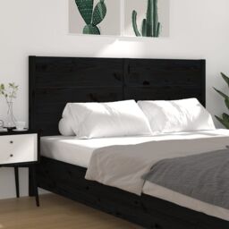 Berkfield Home Headboard Black 126x4x100 cm Solid Wood Pine - Size: 126 x 4 x 100 cm - thumbnail 4