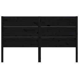 Berkfield Home Headboard Black 126x4x100 cm Solid Wood Pine - Size: 126 x 4 x 100 cm - thumbnail 3