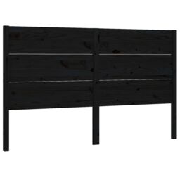 Berkfield Home Headboard Black 126x4x100 cm Solid Wood Pine - Size: 126 x 4 x 100 cm - thumbnail 2