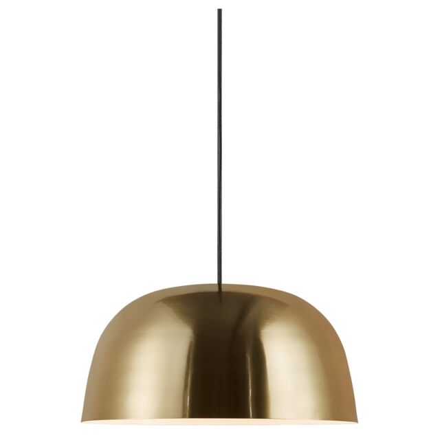 Nordlux Vintage Indoor Pendant Light Brass Metal E27 White Inner - Mains Powered, IP20 in Gold - image 1