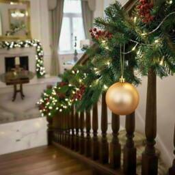 Shatchi 20cm Mat Christmas Bauble - Premium Bauble & Home Décor Ornament in Beige - Size: 20 cm - thumbnail 8