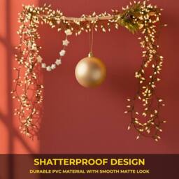 Shatchi 20cm Mat Christmas Bauble - Premium Bauble & Home Décor Ornament in Beige - Size: 20 cm - thumbnail 5