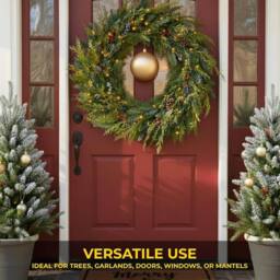 Shatchi 20cm Mat Christmas Bauble - Premium Bauble & Home Décor Ornament in Beige - Size: 20 cm - thumbnail 4