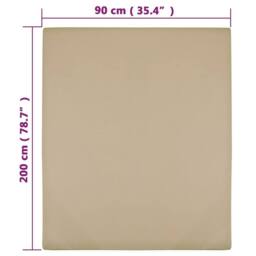 Berkfield Home Jersey Fitted Sheets 2 pcs Taupe 90x200 cm Cotton - thumbnail 4