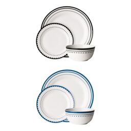 Orsina Stylish Saturn 12 Piece Blue Dinner Set, Durable Dinner Set For Dinner, Contemporary Design Crockery Set - thumbnail 2