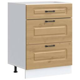 Berkfield Home Kitchen Base Cabinet Kalmar Artisan Oak Engineered Wood in Brown - thumbnail 3