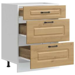 Berkfield Home Kitchen Base Cabinet Kalmar Artisan Oak Engineered Wood in Brown - thumbnail 5