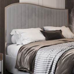 KDMD Darlington Upholstered Soft Velvet Metal Designer Bed Frame in Grey - Size: Single - thumbnail 4