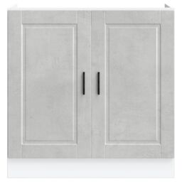 "Berkfield Home Sink Base Cabinet¬†""Porto"" Concrete Grey 80x46x81.5 cm¬†Engineered Wood - Size: 80x46x81.5 cm" - thumbnail 4